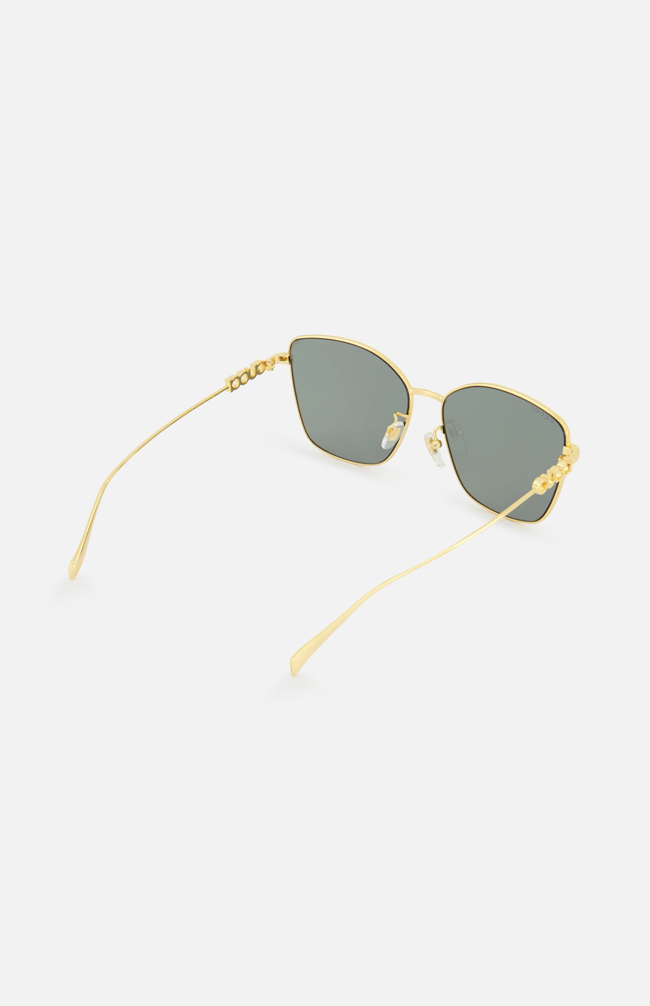 Gold-tone, round-frame Gucci Sunglasses with dark lenses and logo-detailed temples.