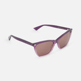 Gucci Cat Eye Violet Sunglasses by GUCCI with tinted lenses, a glossy finish, and a subtle logo detail near the temple hinge, shown against a white background.