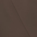 A close-up of the Rone Open Back Halter Top by KHAITE, showing brown double-faced crepe fabric with a visible diagonal seam from top left to bottom right. The material looks smooth and evenly colored.