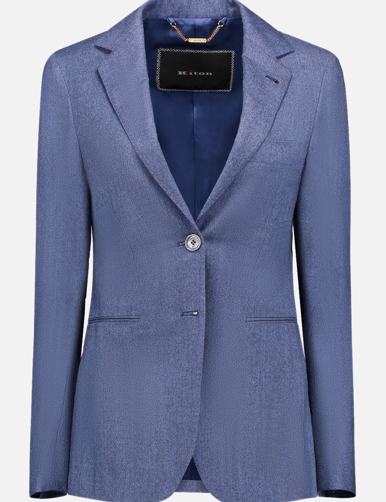The KITON Jacket is a tailored, single-breasted blazer in shimmery lavender with notch lapels, a single button closure, and two front welt pockets—ideal as a refined piece displayed on a plain white background.