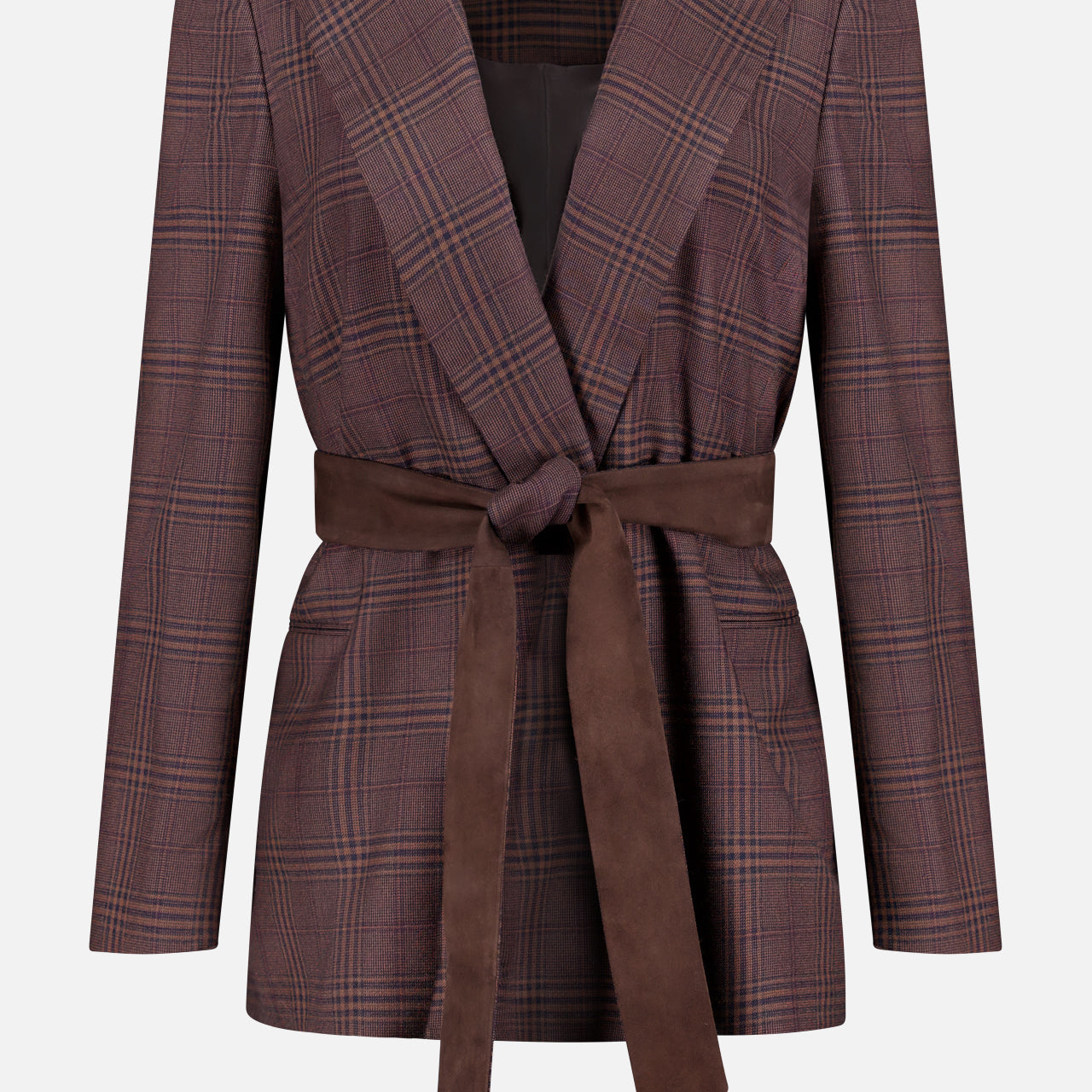Belted Plaid Cashmere Jacket (14709683487083)