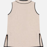 Notch Neckline Linen Shirt (14654377001323)