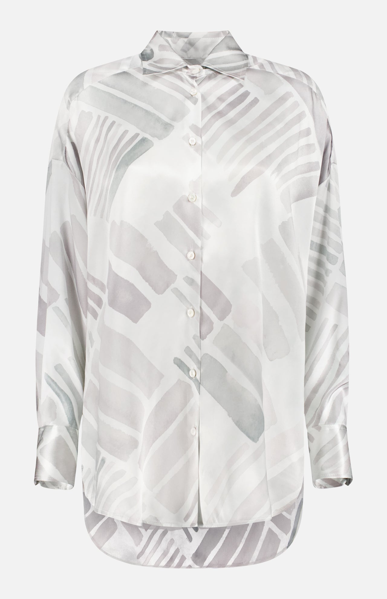 Oversized Silk Brush Pattern Shirt (14661259788651)
