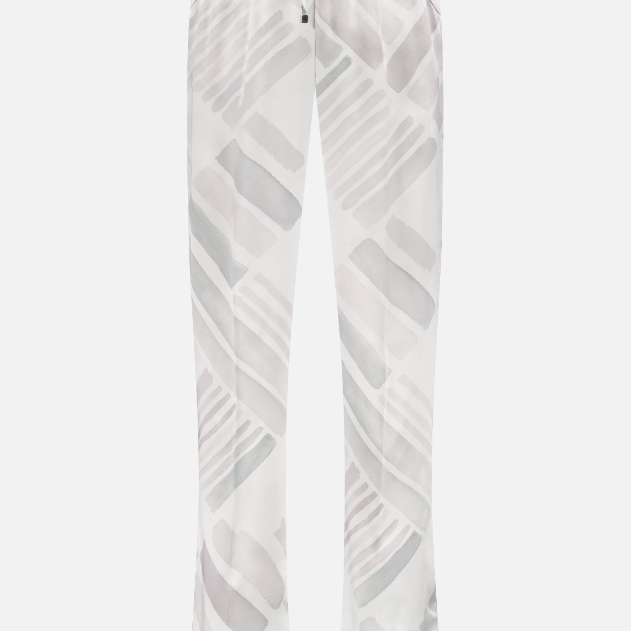 Silk Ethnic Brush Print Trousers (14661259821419)