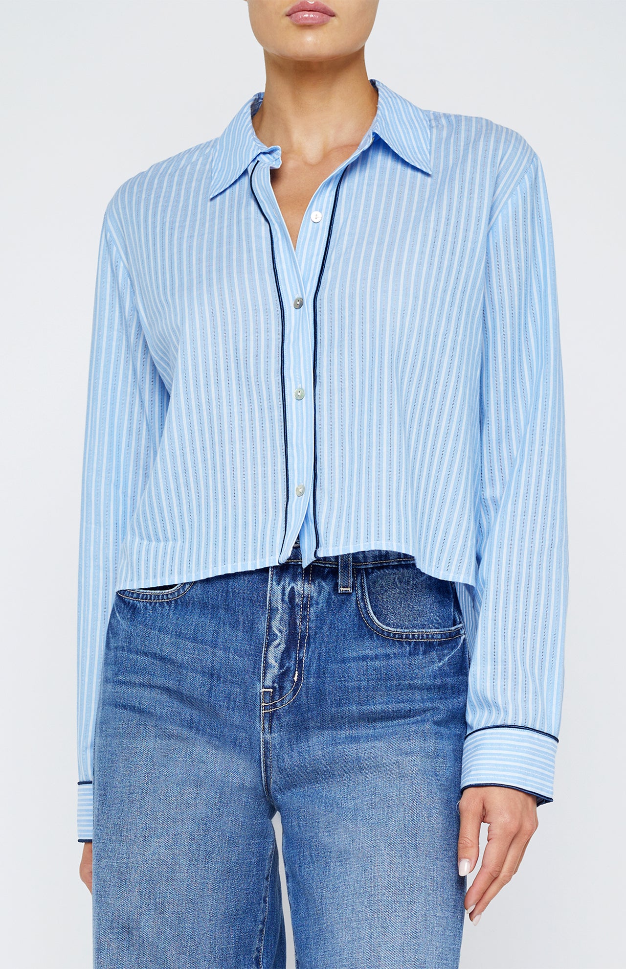 Cosette Piping Trim Crop Shirt (14644968194411)