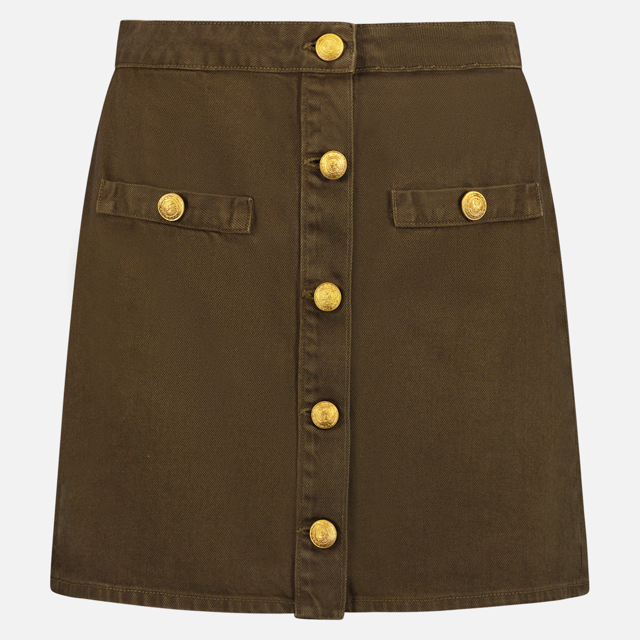 Kris Button Front Mini Skirt (7420553166963)