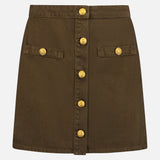 Kris Button Front Mini Skirt (7420553166963)