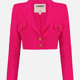 Maura Cropped Tweed Knot Buttons Jacket (14644968620395)