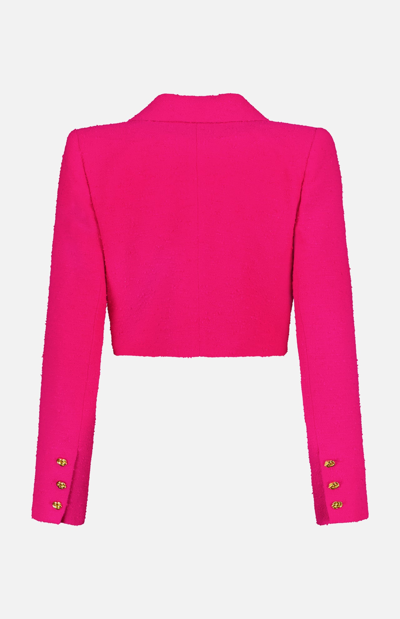 Maura Cropped Tweed Knot Buttons Jacket (14644968620395)