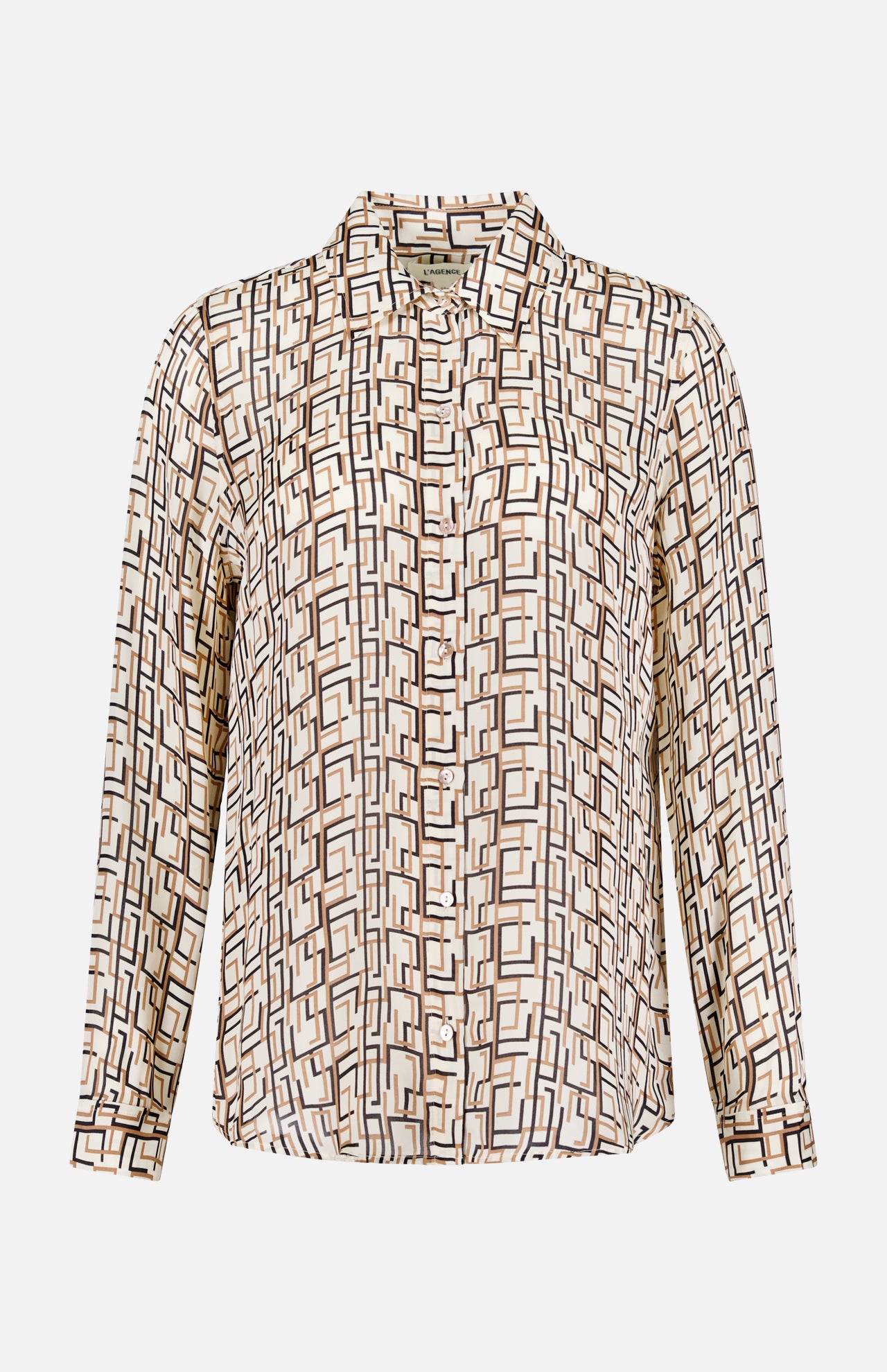 Nina Long Sleeve Retro Print Blouse (14700561301867)