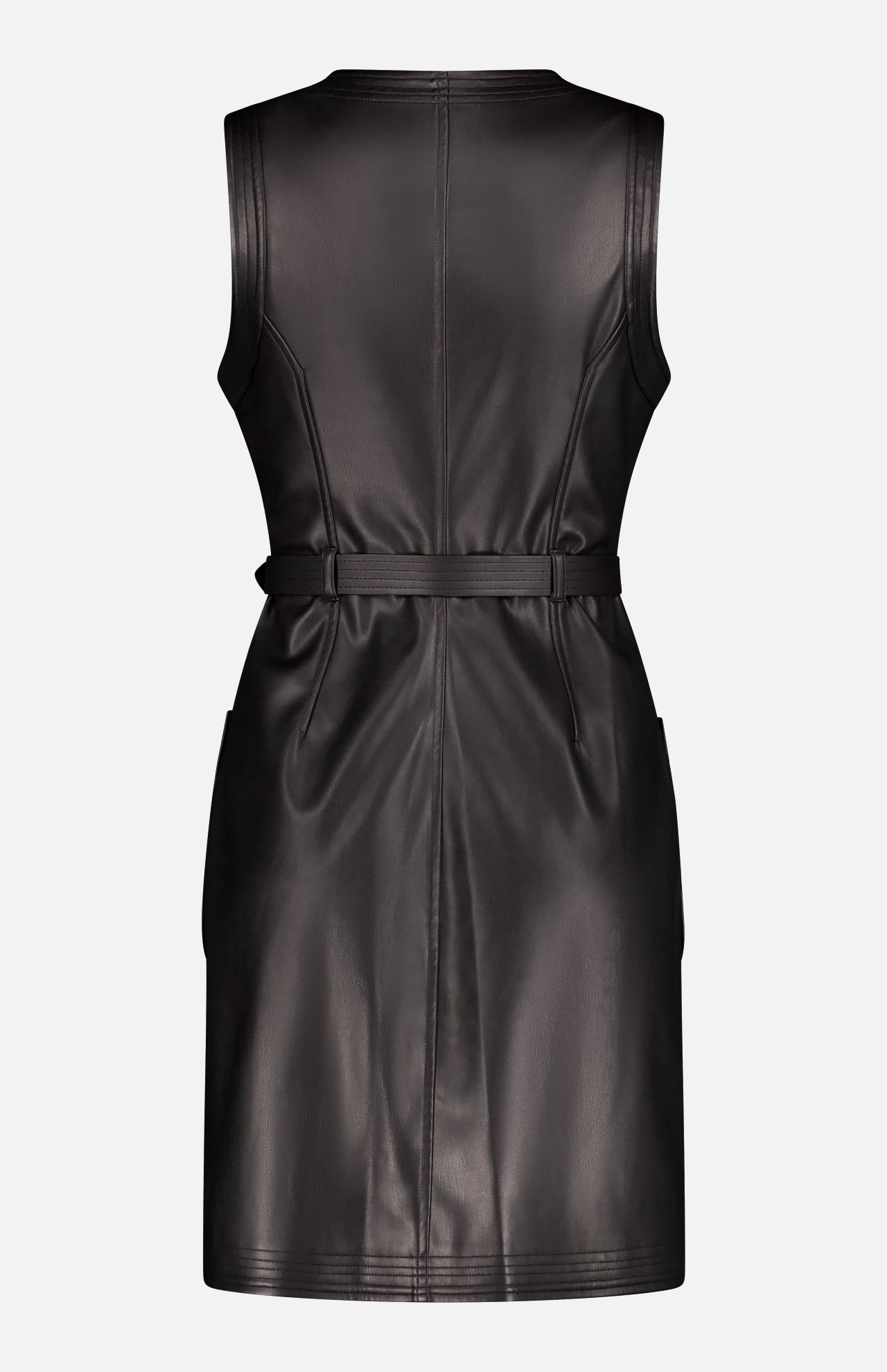 Ronin Sleeveless Vegan Leather Mini Dress (14644968849771)