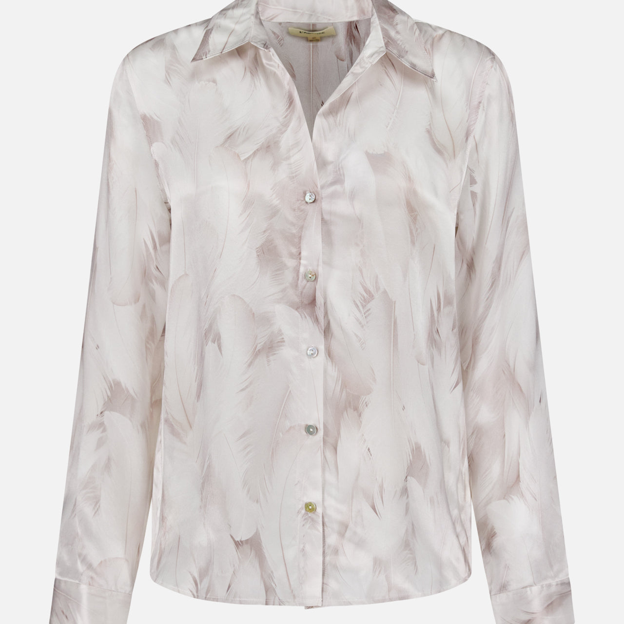 Tyler Long Sleeve Feather Print Blouse (14680461934955)