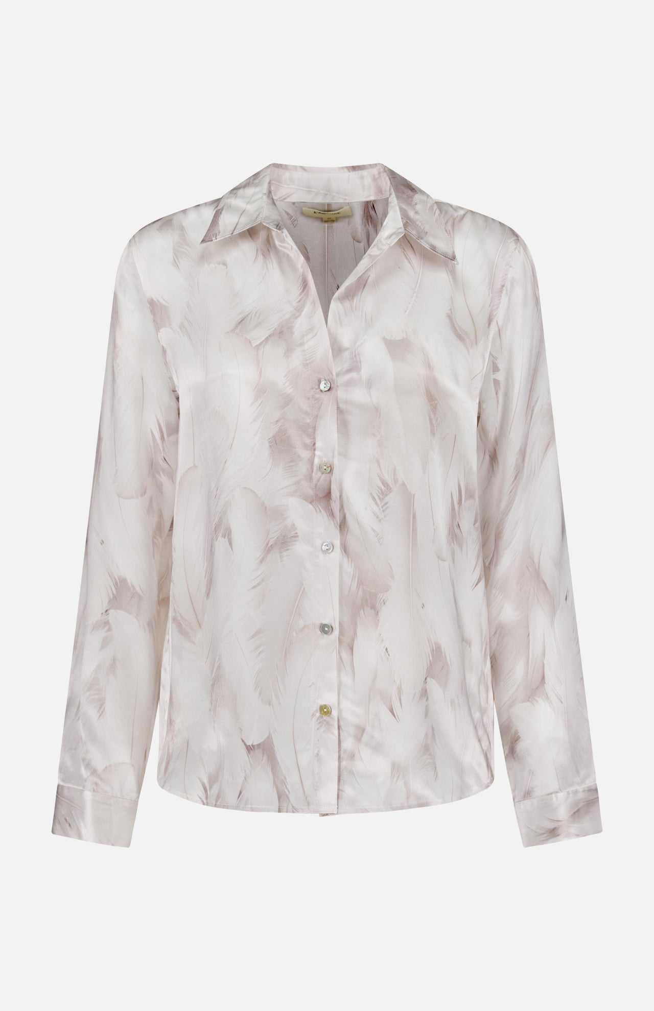 Tyler Long Sleeve Feather Print Blouse (14680461934955)