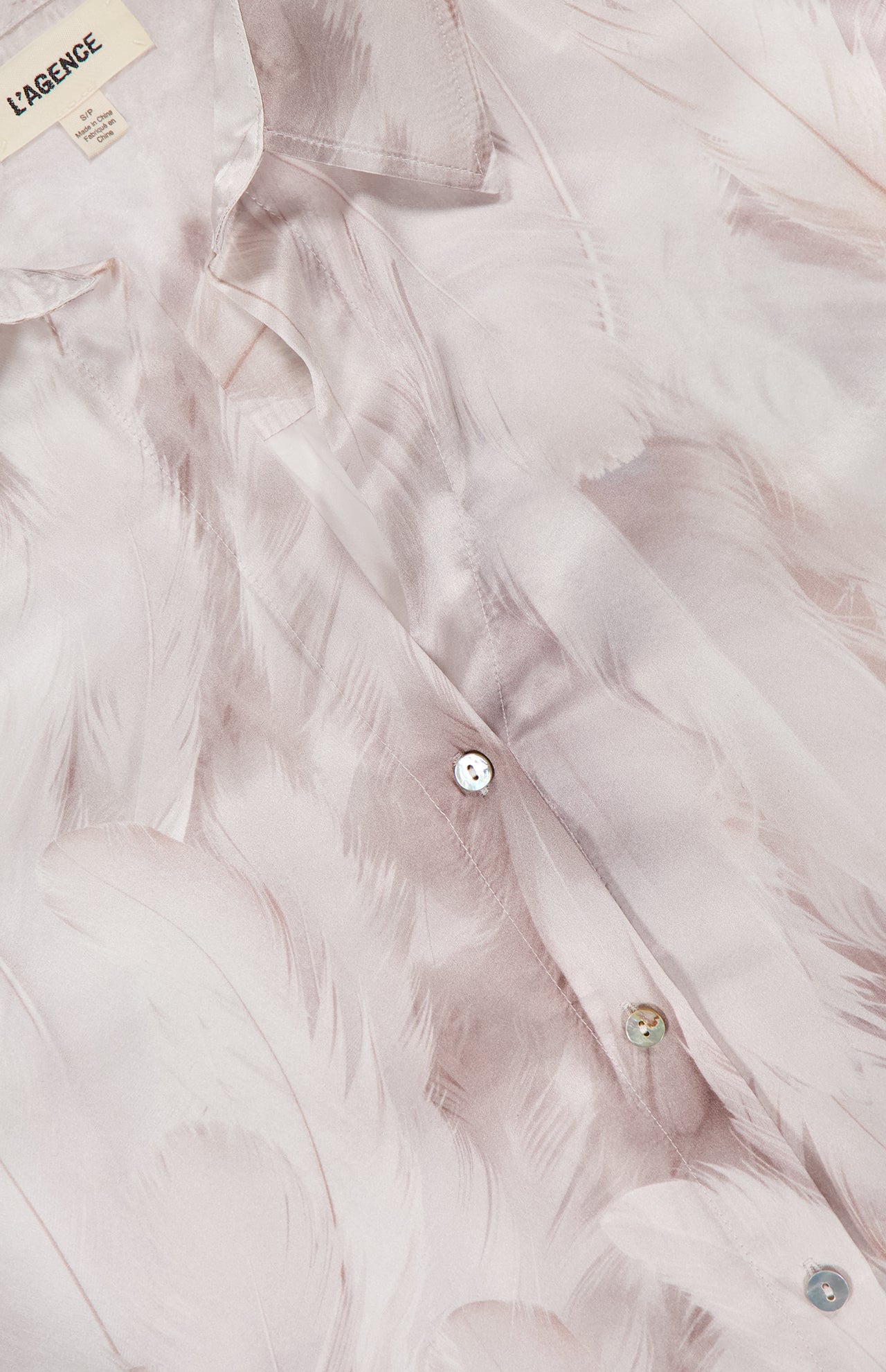 Tyler Long Sleeve Feather Print Blouse (14680461934955)