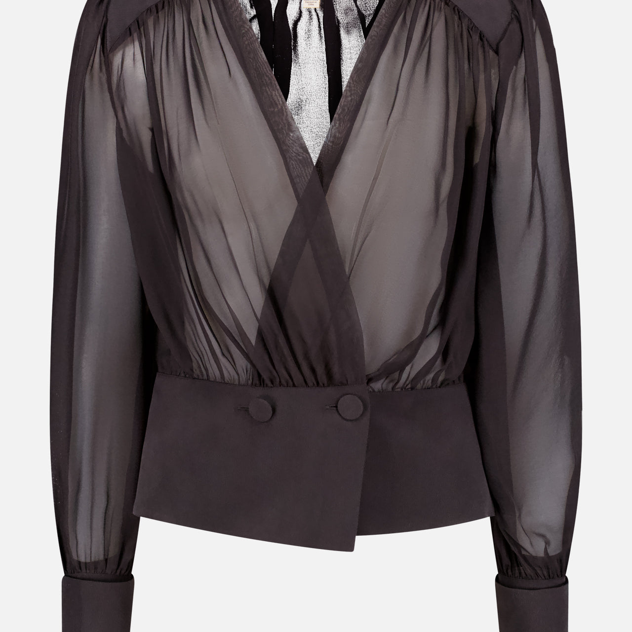 Yan Front Wrap Silk Blouse (14644968030571)