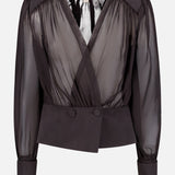 Yan Front Wrap Silk Blouse (14644968030571)
