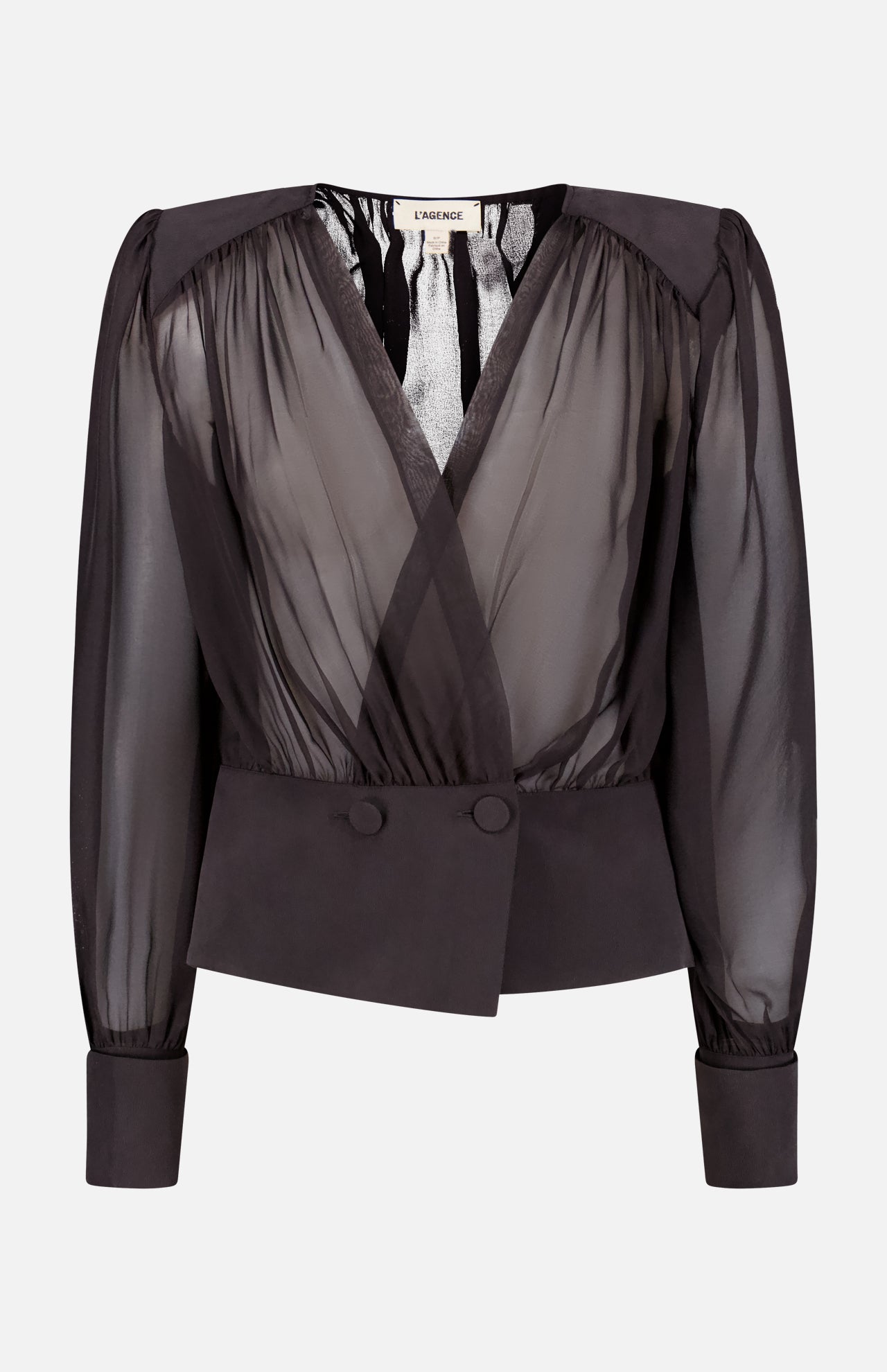Yan Front Wrap Silk Blouse (14644968030571)