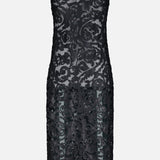 Kazuko Lasercut Vegan Leather Midi Dress