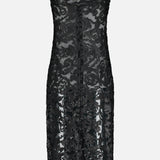 Kazuko Lasercut Vegan Leather Midi Dress