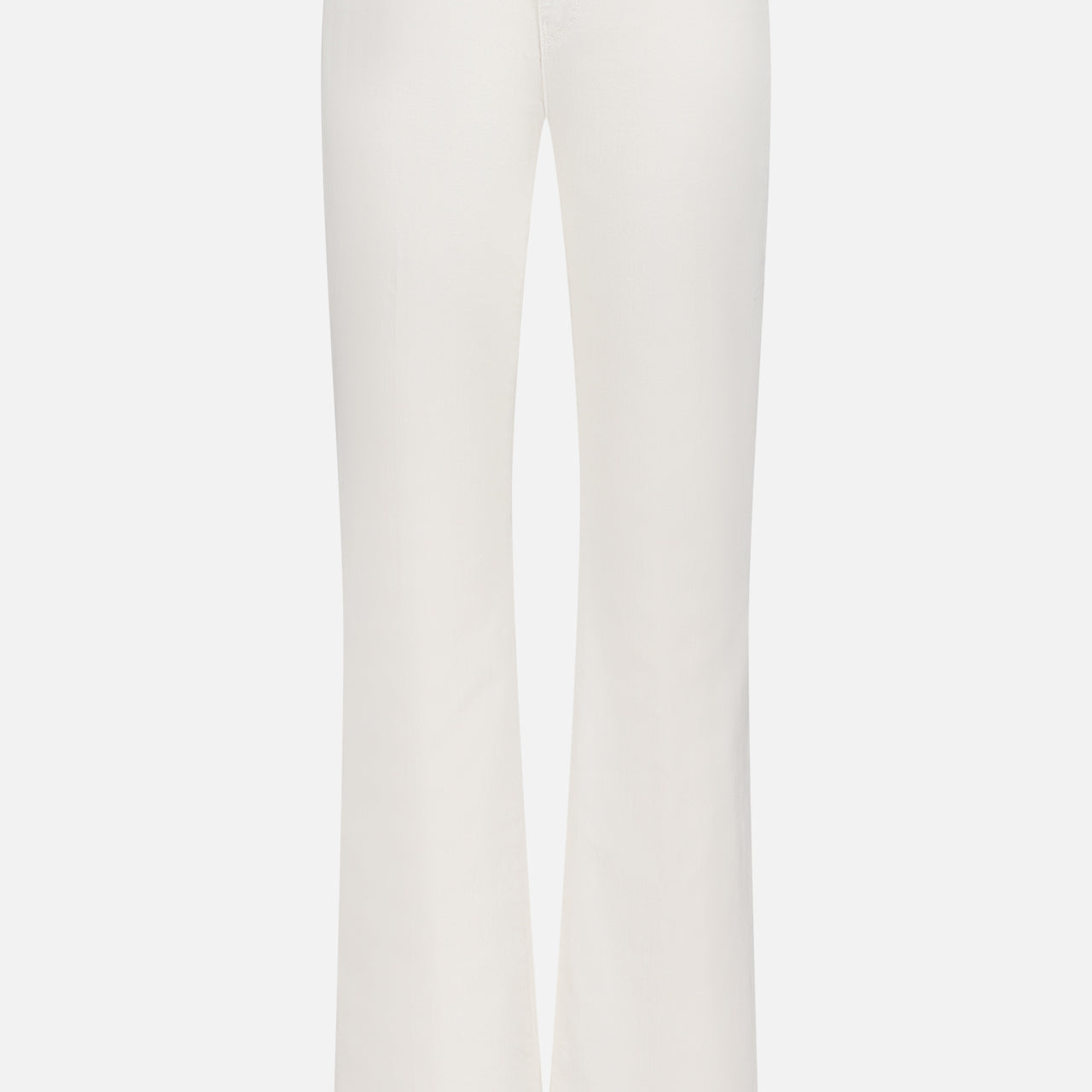 The L'AGENCE Ruth High Rise Straight Jean for women features premium stretch denim, a slight flare, front button and zip closure, belt loops, and a minimalist design in white.