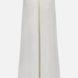Back view of the Amara High Rise Wide Leg Pant by L'Agence in white linen, featuring two back pockets, shown on a plain white background.