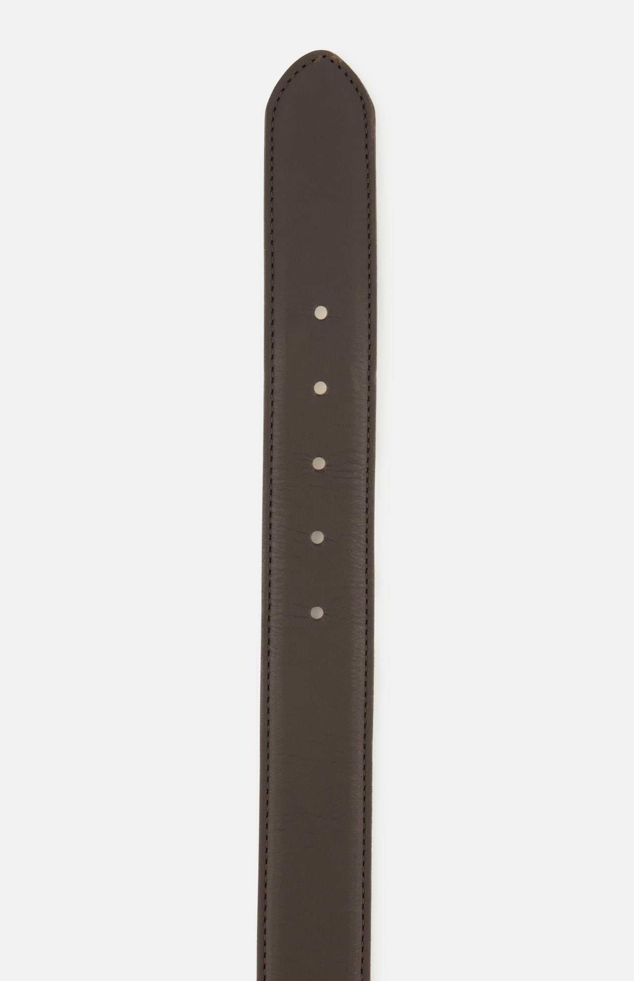 Chocolate brown L’Agence Marcaeu Baroque Belt featuring a gold-tone statement buckle, pointed tip, and four visible adjustment holes.