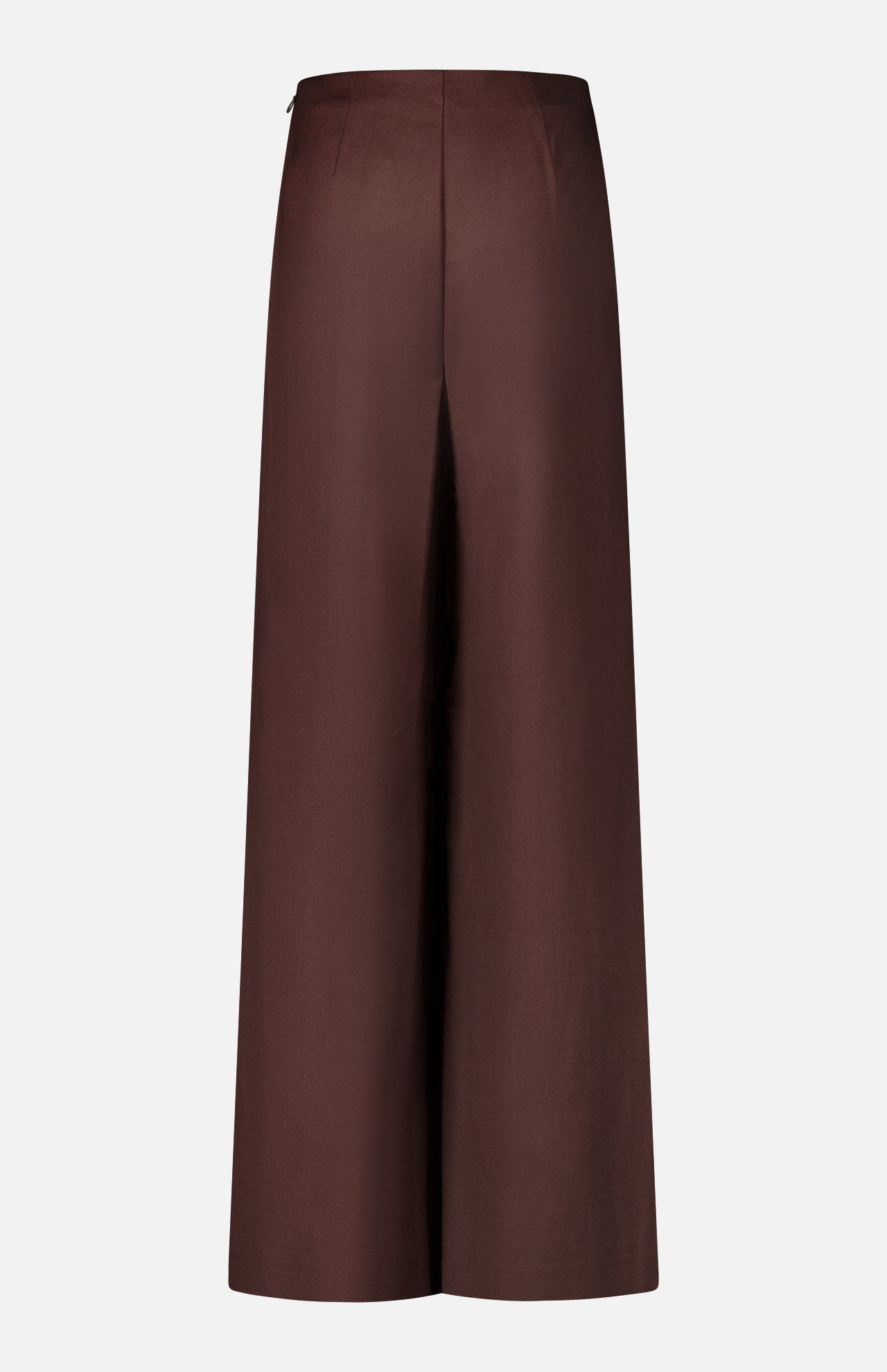 L’Agence Nova Pleated Trouser pants in dark chocolate brown, featuring a high-rise, wide-leg fit and a back pleat.