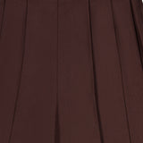 L’Agence Nova Pleated Trouser Pant in dark chocolate brown with a wide-leg silhouette, pleats, and a side zipper closure.