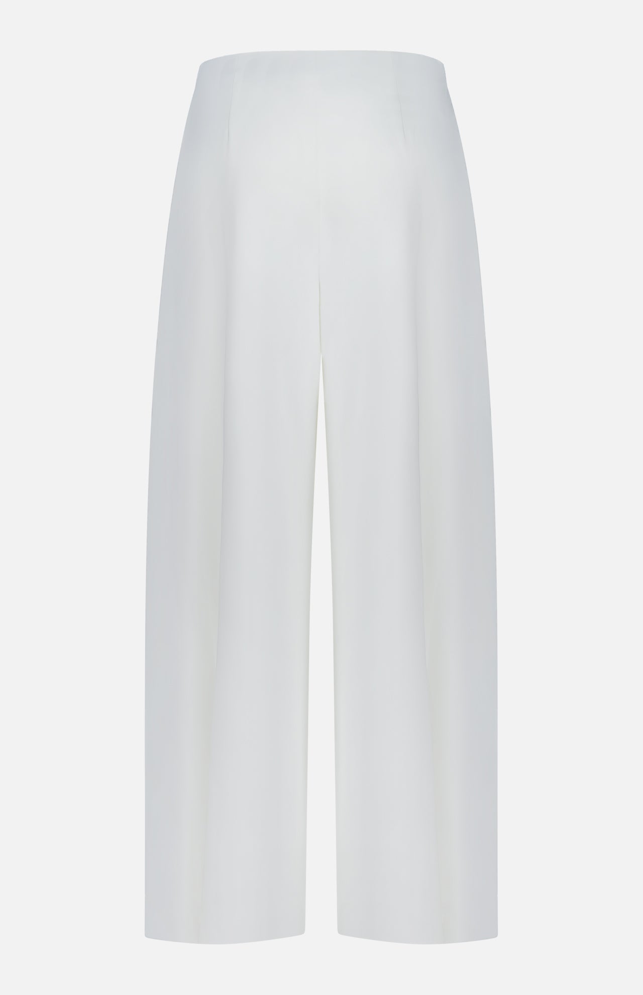 The Novalynn Cropped Pleated Pant by L'AGENCE features a wide-leg silhouette, high rise, and minimalist design in white—your essential trouser for effortless style.