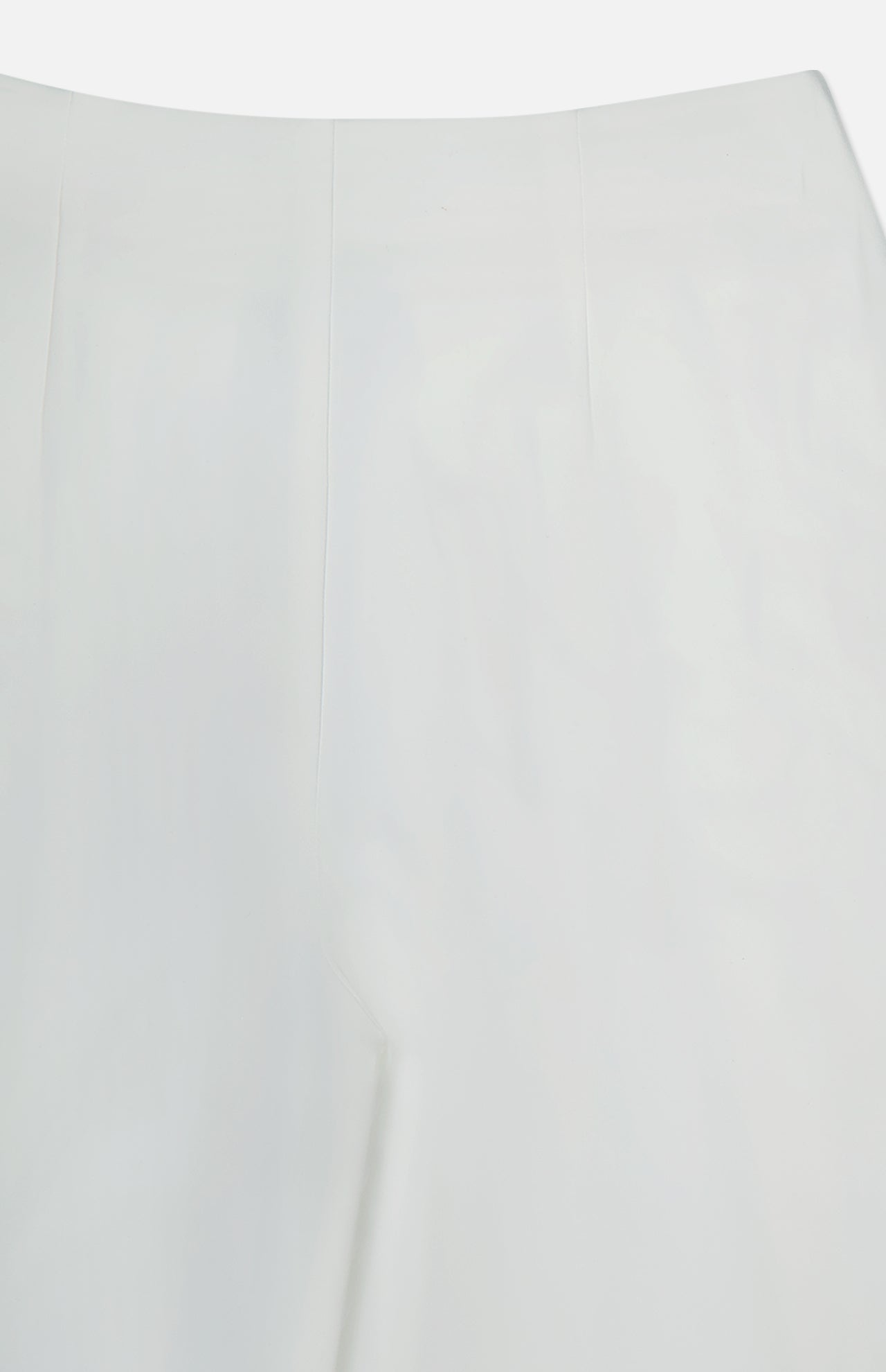 A close-up of the Novalynn Cropped Pleated Pant by L'AGENCE, highlighting the upper section with subtle seams and crease detailing.