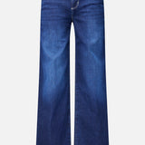 L’Agence Scottie High Rise Wide Leg Jean in Robles, featuring dark blue high-rise wide-leg jeans in super stretch denim.