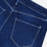 Close-up of the back of the L’Agence Scottie High Rise Wide Leg Jean in Robles, showing the waistband, belt loops, and a single patch pocket with contrast stitching.