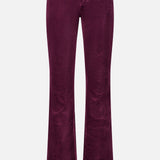 L’Agence Stevie High Rise Straight Pant in Deep Sangria, featuring high-rise, straight-leg pants in deep burgundy stretch velvet.