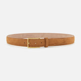 Tan Alcantara Belt with a gold-tone buckle.
