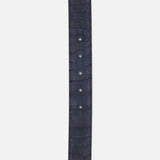 Buffed Alligator Belt in dark blue with an embossed reptile-skin texture and four adjustment holes.