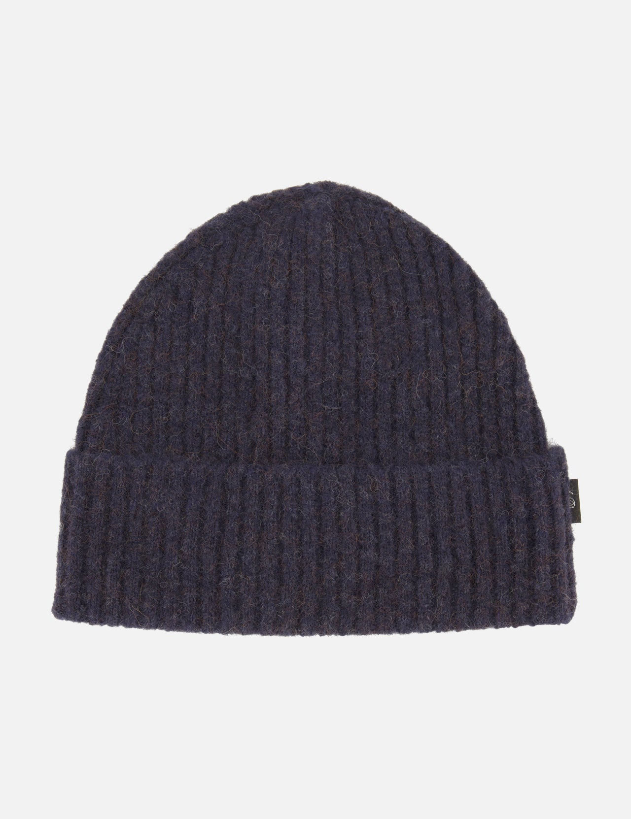 The LES DEUX Rib Beanie in dark navy features a ribbed knit design and a folded brim, shown against a simple white background—an essential cozy fall accessory.