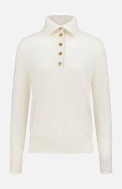 Maisie Button Collar Cashmere Sweater (14695136166251)