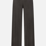 The Sofi Cashmere Drawstring Pant by LISA YANG is a pair of wide-leg, ankle-length black pants featuring a ribbed elastic waistband and drawstring tie, designed in the spirit of slow luxury with Scandinavian influences, presented against a plain white background.