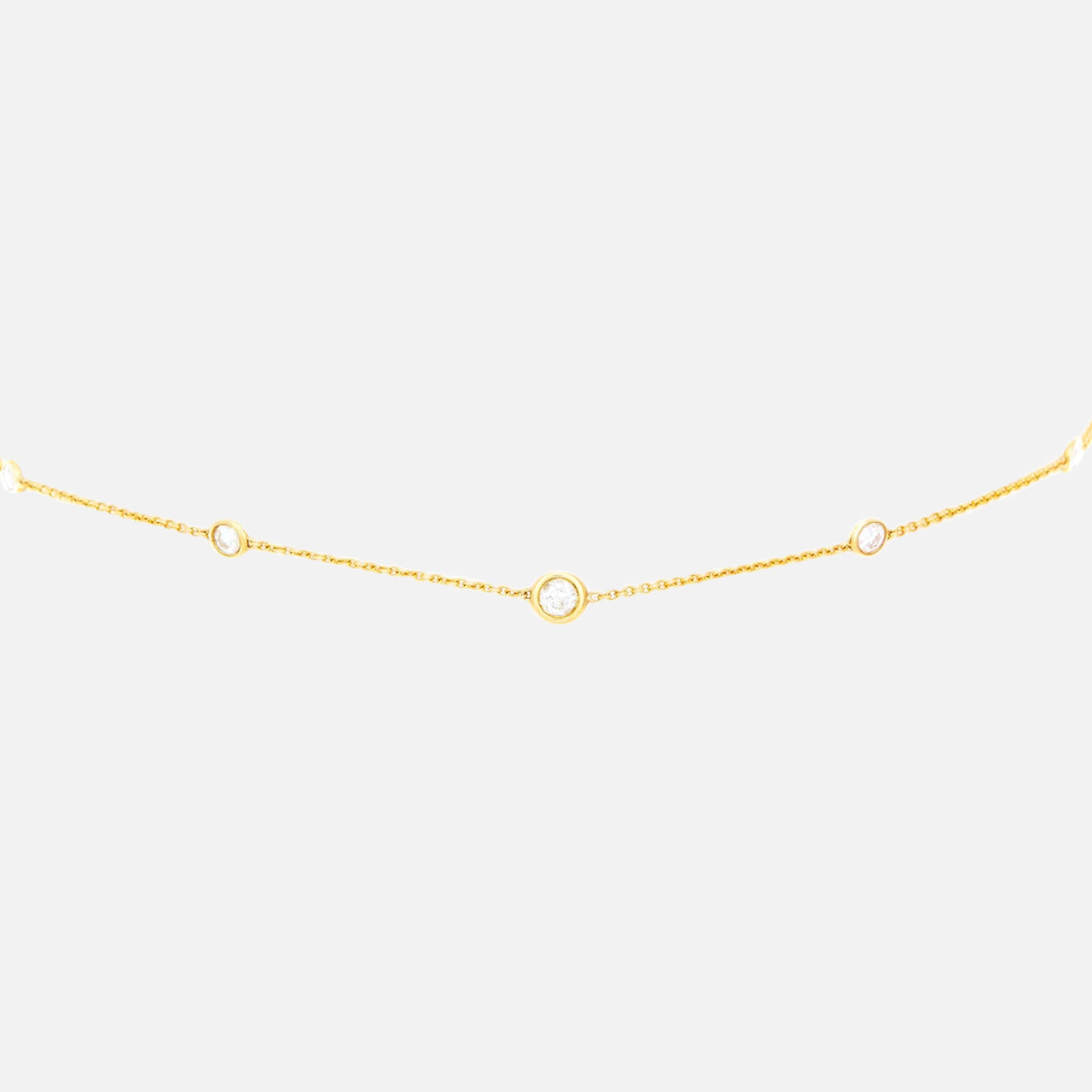 5 Diamond Orbit Bezel Choker Necklace (14664518762859)