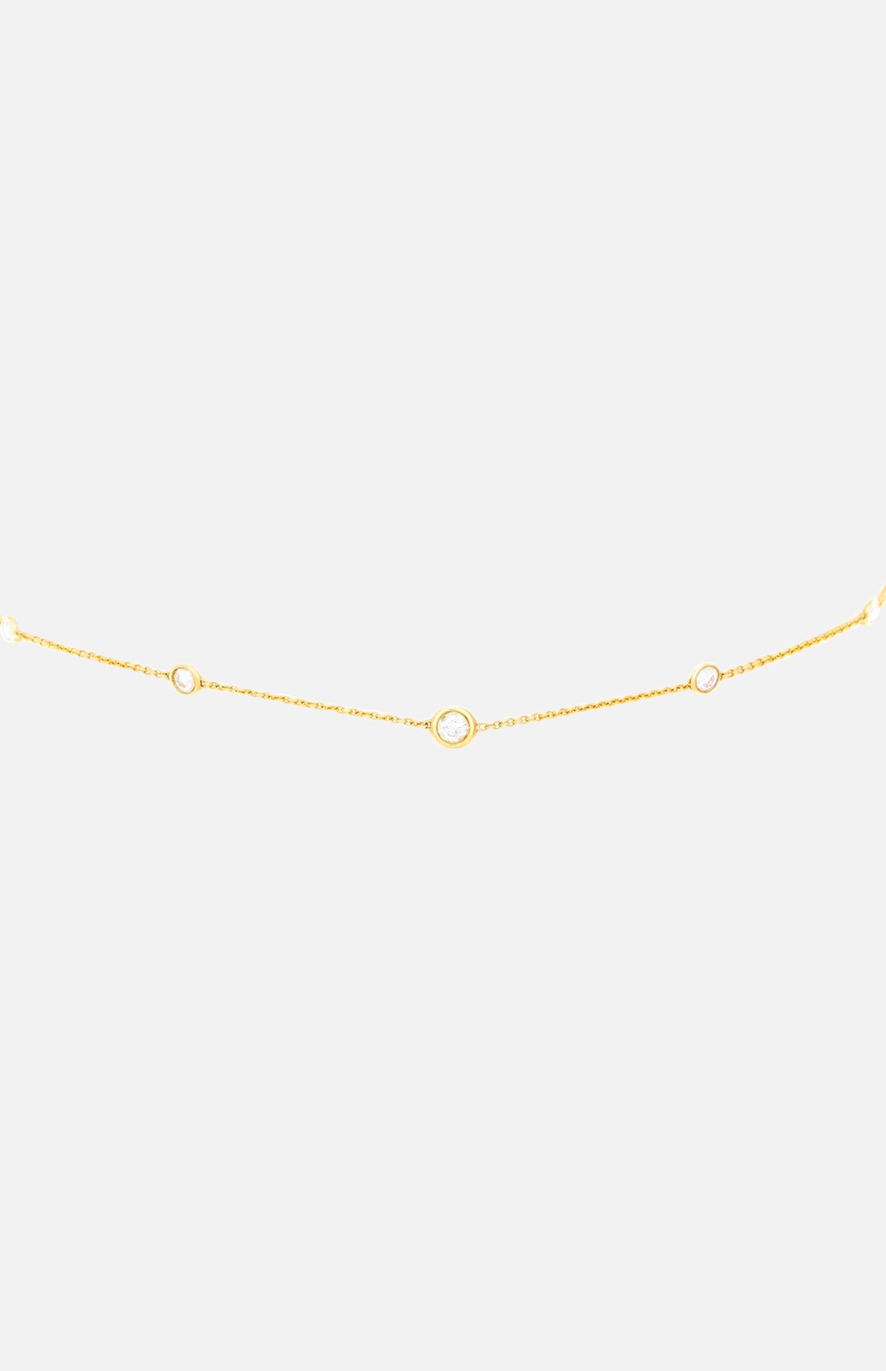 5 Diamond Orbit Bezel Choker Necklace (14664518762859)
