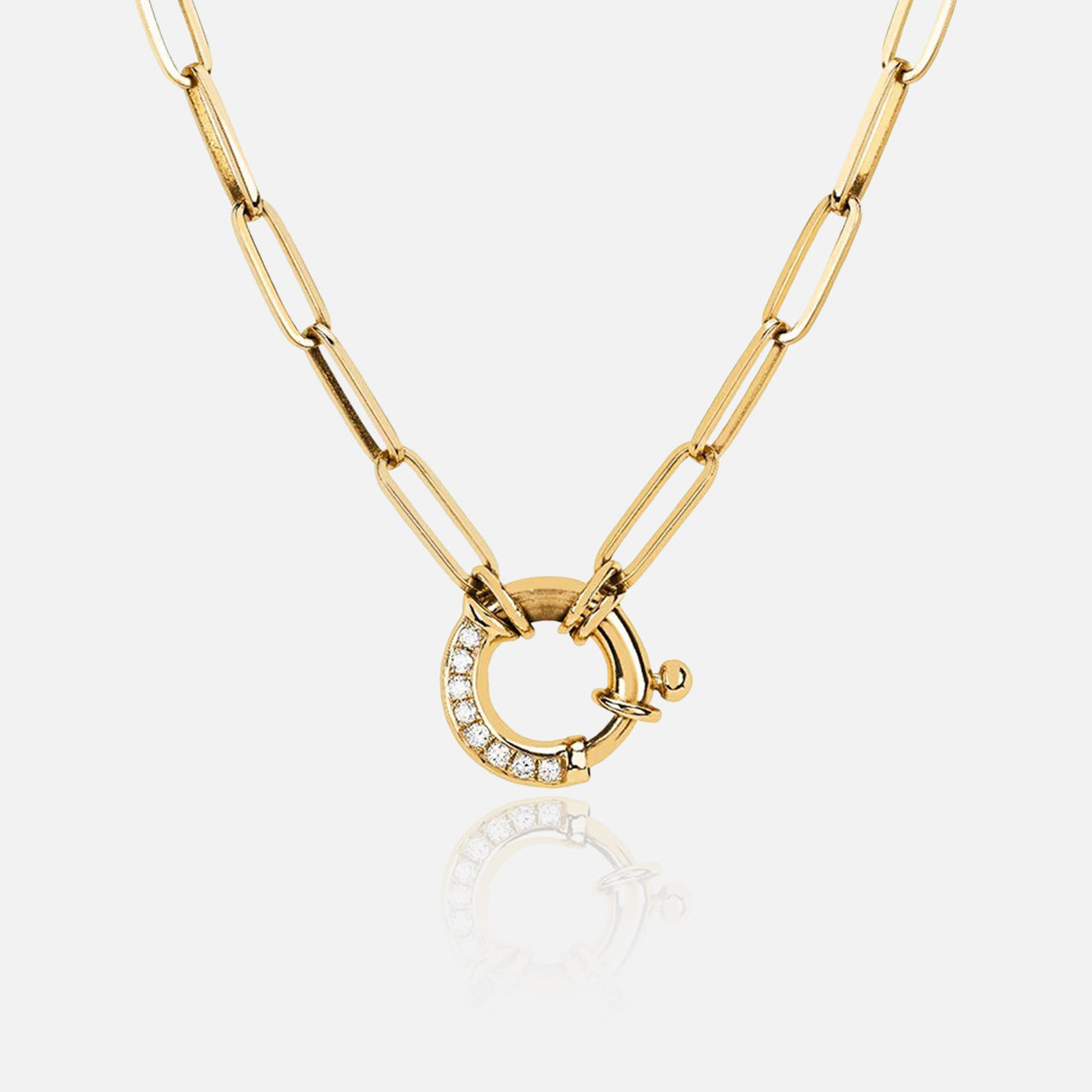 Alchemy Link Charm Necklace with Pavé Diamonds (14737516888427)
