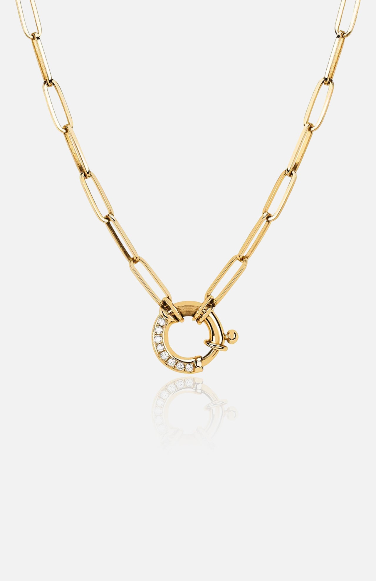 Alchemy Link Charm Necklace with Pavé Diamonds (14737516888427)