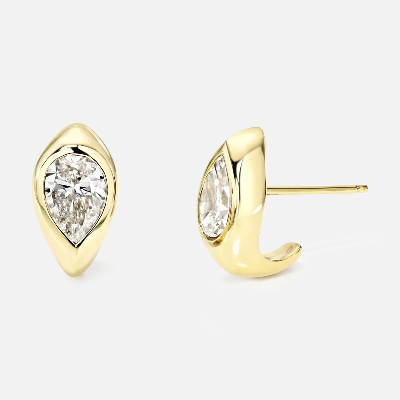 Diamond Reverse Water Drop Stuggie Earrings (14737516790123)