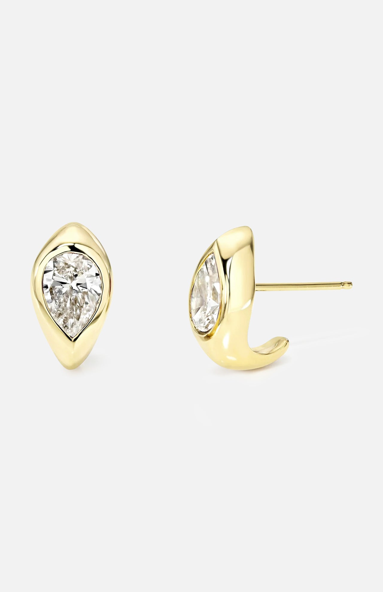 Diamond Reverse Water Drop Stuggie Earrings (14737516790123)