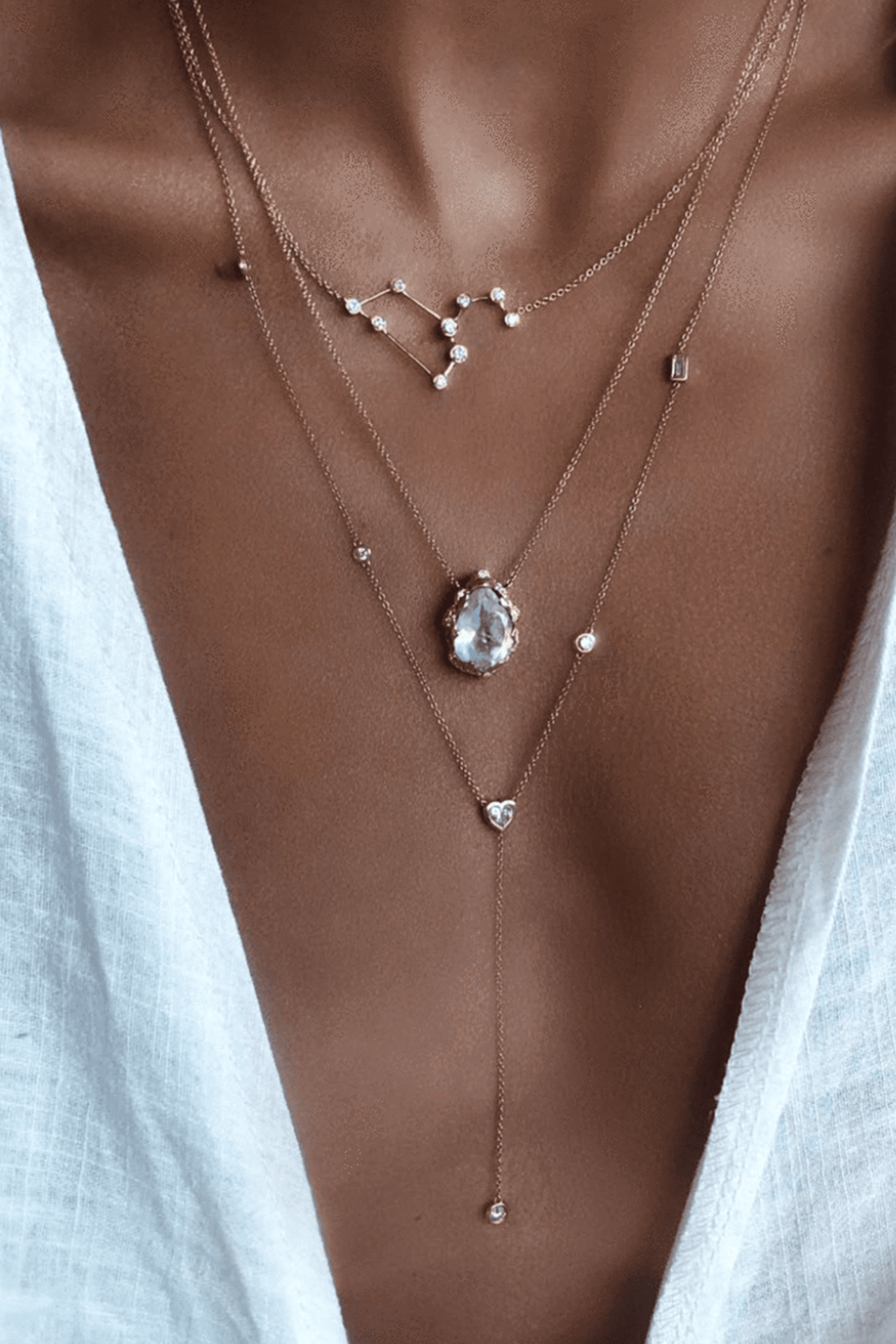 Leo Diamond Constellation Necklace (7310340096115)