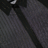 Lune Sheer Sparkle Stripe Blouse