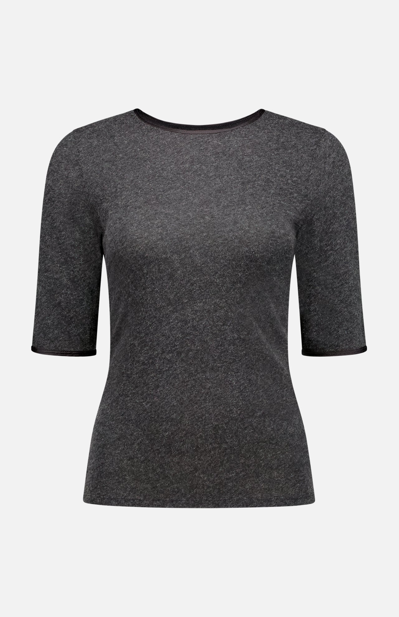 Cotton Cashmere Elbow Sleeve Crewneck T-shirt