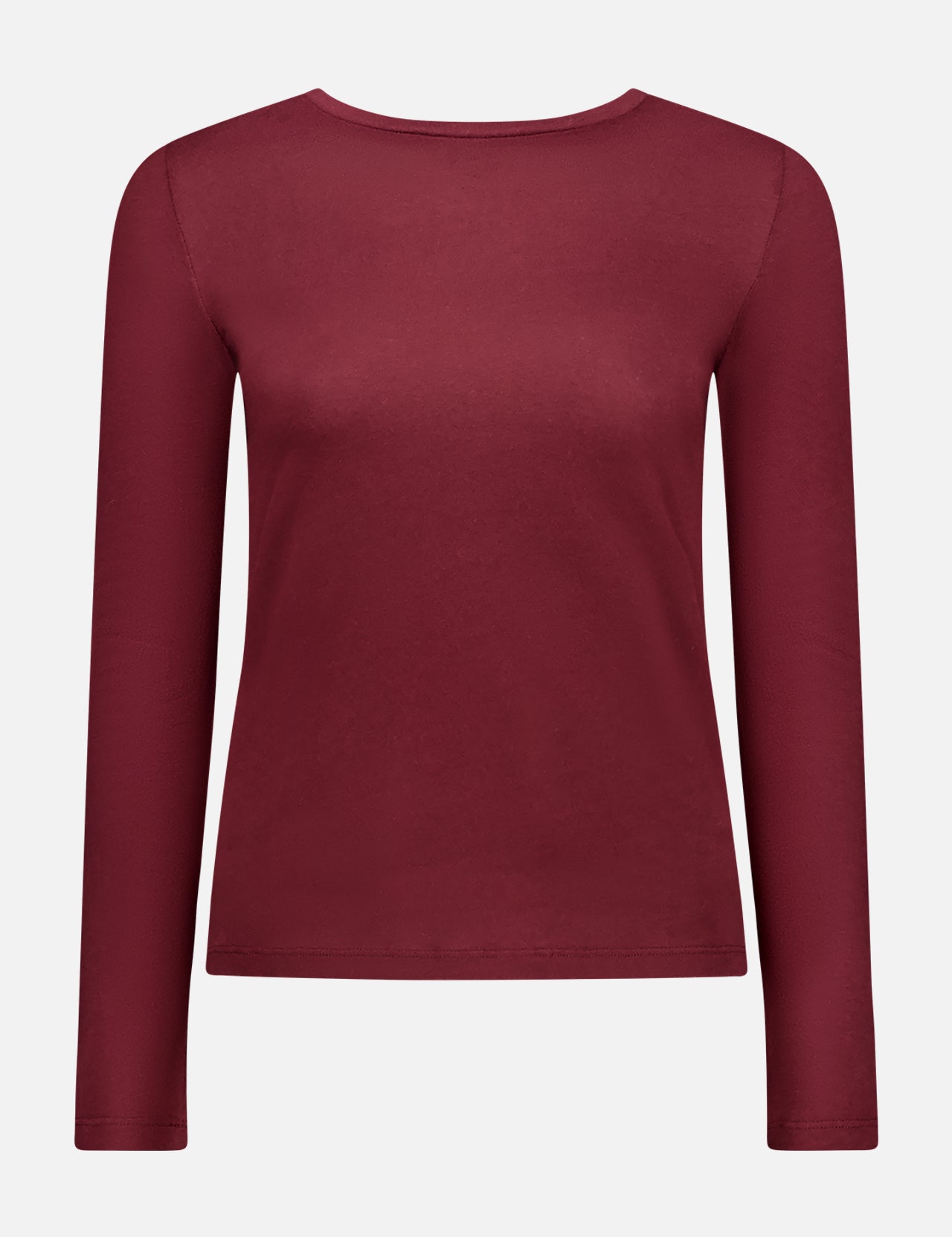 The MAJESTIC FILATURES Cotton Cashmere Long Sleeve Crewneck T-shirt, shown from the front on a white background, features a fitted shape and is exquisitely crafted in Portugal.