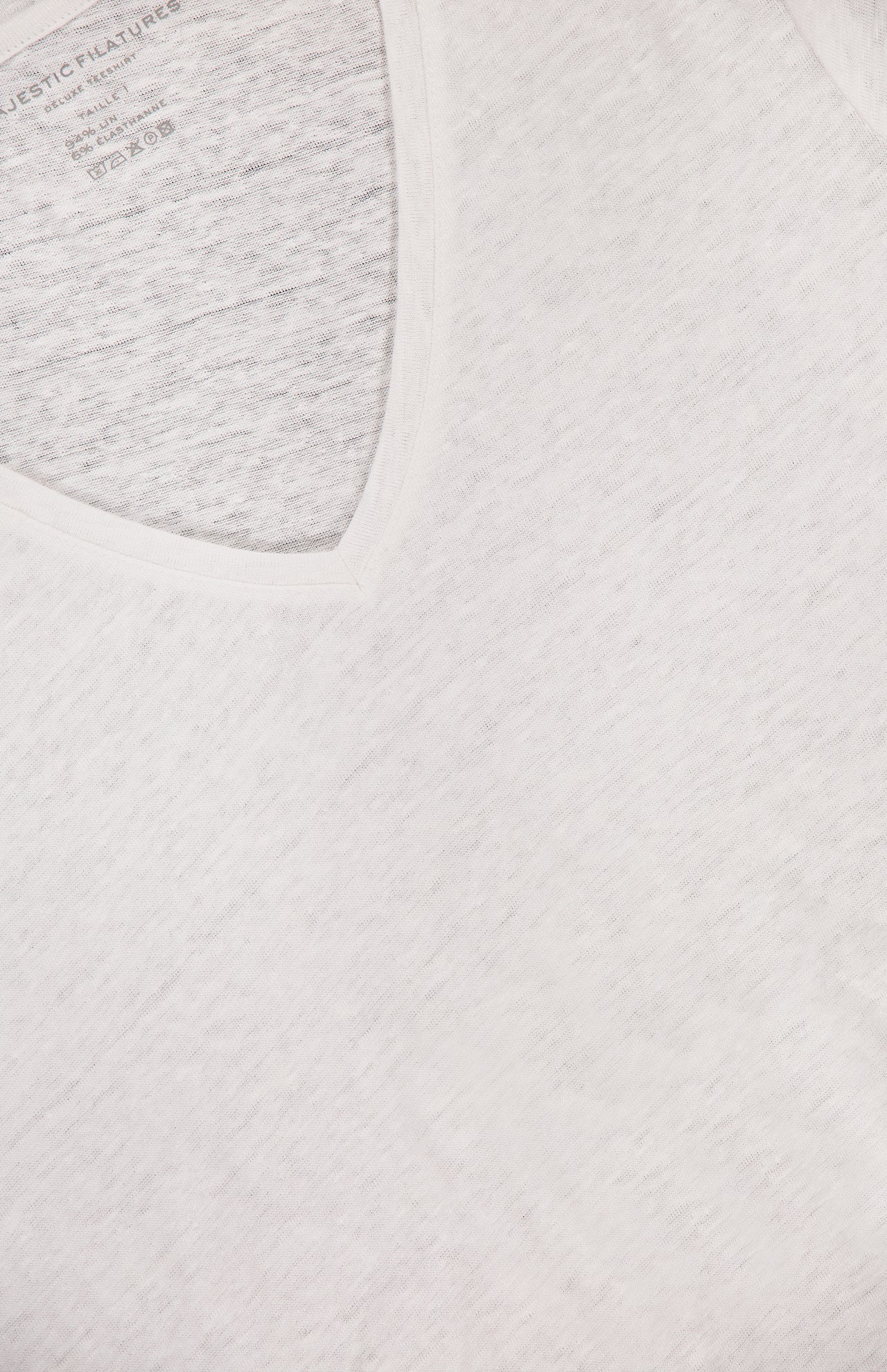 Stretch Linen Short Sleeve V-Neck T-Shirt (7200336216179)