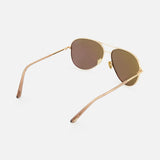 Tom Ford Clark Aviator Gold Sunglasses with gold aviator frames, a metal double bridge, and tinted brown lenses.